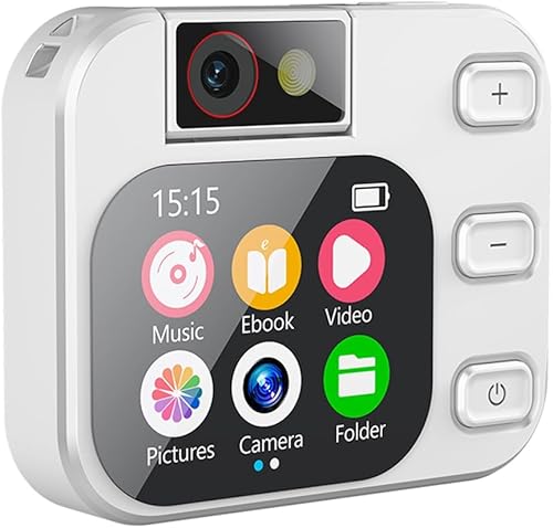 Uxsjakjsd Mini Fotocamera Digitale, Lettore MP3, Schermo Tattile da 2,01 Pollici, Type-C, Scatto Fotografico, Registrazione Video, Lettura di E-Book - Fashionser