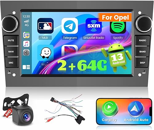2G+64G per Opel Astra Antara Corsa Meriva Vivaro Combo Signum Zafira Autoradio Android con Wireless Carplay Android Auto GPS Radio FM/RDS WiFi+Retrocamera+MIC - 2DIN 7 Pollici (Nero) - Fashionser