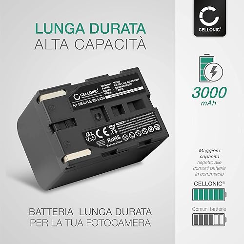 CELLONIC, Batteria per Fotocamera, Compatibile con Medion MD9021, MD9069, MD9090, MD9069n, MD41859 (7.4V, 3000mAh) - Fashionser