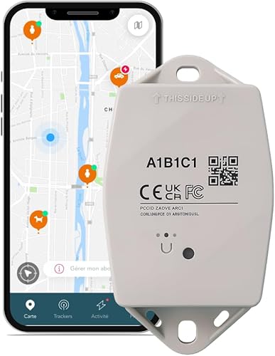 Localizzatore GPS Maxi Bianco - 5 anni di autonomia senza ricarica - Attivazione semplice, abbonamento richiesto tramite l'app - Veicoli, rimorchi, barche, cantieri - Fashionser