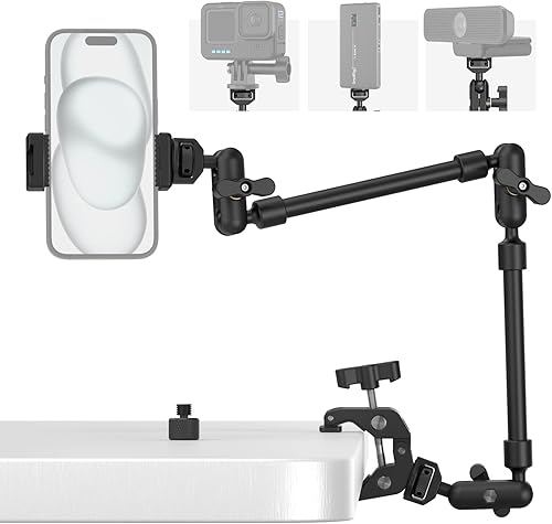 SMALLRIG Braccio Magico da 22' con Kit Morsetto a Granchio, Supporto e Morsetto per Fotocamera da Tavolo Flessibile, Braccio Articolato, per Luce, Webcam, Microfono, Action Camera - 4766 - Fashionser