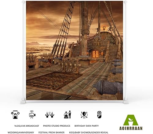 3x3m Vintage Pirata Nave Sfondo Retrò Barca A Vela Legno Ponte Vecchio Corazzata Nautica Fotografia Sfondo Ragazzi Bambini Compleanno Festa Halloween Decorazione Ritratto Foto Prop - Fashionser