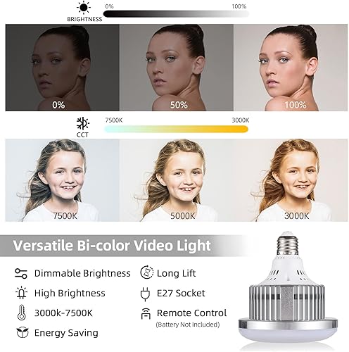 Andoer Kit di Illuminazione Softbox per Fotografia in Studio, Inclusa Luce LED Bicolore da 85 W + Softbox 40x40 cm + Supporto Luce da 1,7 m + Telecomando + 1 * Custodia per Trasporto - Fashionser