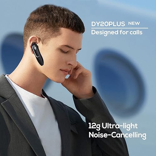 Auricolare Singolo Bluetooth 5.0, con cancellazione del rumore, Auricolari Bluetooth mono vivavoce 30 ore di conversazione, Cuffie wireless Bluetooth per camionisti/magazzini - Fashionser