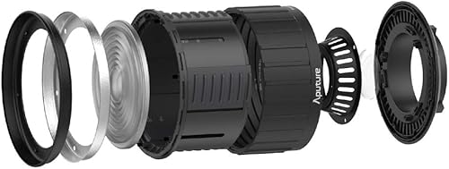 Aputure Fresnel 2X Attacco per obiettivo Aputure 120D Mark ii e altre luci con attacco Bowen di tipo S + panno di pulizia Oneshot - Fashionser