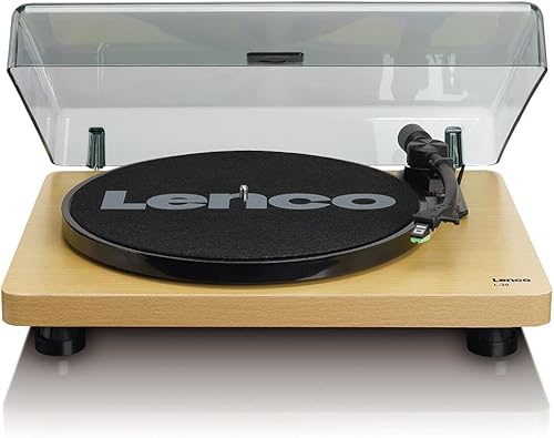 Lenco L-30WD USB - Giradischi con trasmissione a cinghia - 33 e 45 giri - USB - uscita RCA - digitalizza dischi - preamplificatore - legno, único - Fashionser