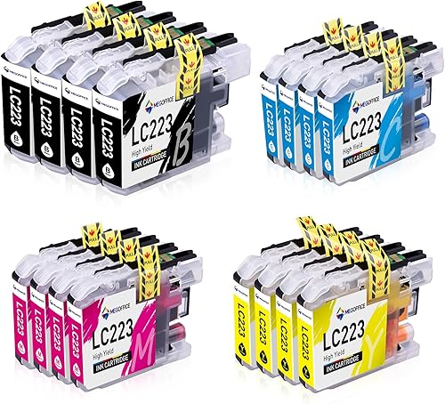 MEGOFFICE LC223 Cartucce Multipack compatibile per Brother LC 223 inchiostro per MFC-J480DW J5620DW J5320DW J680DW DCP-J4120DW J562DW MFC-J4420DW MFC-J4625DW J4620DW J5720DW(16 Pack) - Fashionser