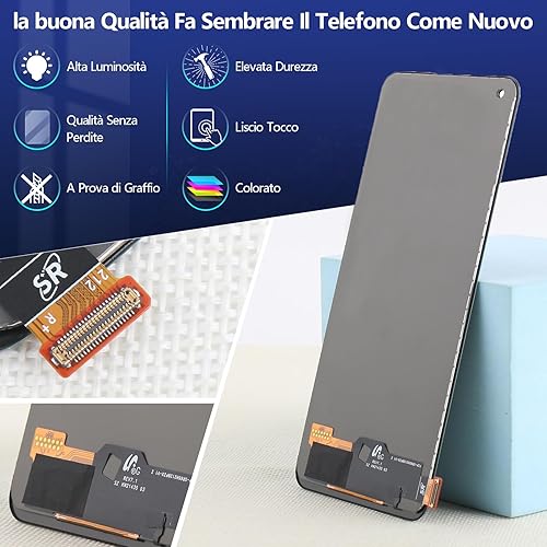 LCD Display per Realme 10 RMX3630 Schermo LCD Touch Screen Assemblea Sostituzione di Vetro Digitalizzatore con Strumenti(6.4', Nero) - Fashionser