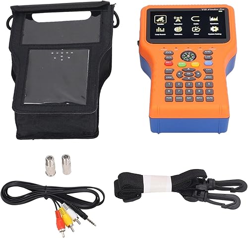 Cercatore per Antenna Parabolica con Schermo LCD 4,3 Pollici Misuratore V8 FINDER PRO con Funzione Bussola (Spina europea) - Fashionser