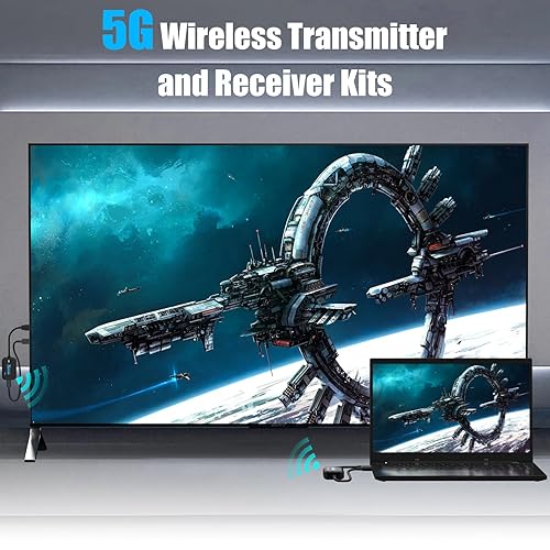 PWAYTEK Trasmettitore e ricevitore HDMI wireless tipo C, kit di estensione HDMI wireless portatile 2,4 G/5 G per streaming video e audio su notebook, telefono/TV / proiettore - Fashionser