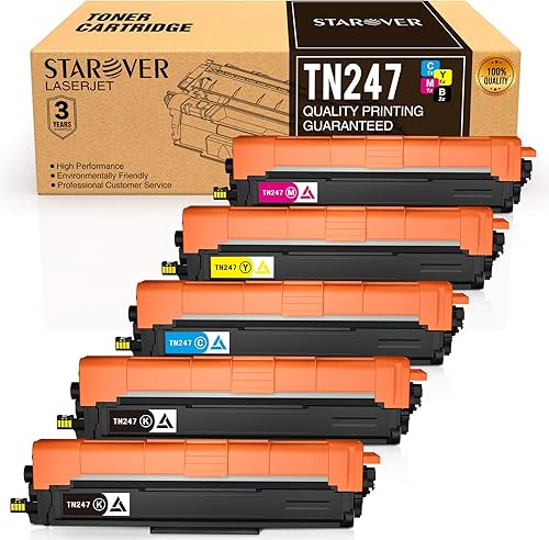 STAROVER 5-Pezzi TN247 TN243 Ricambio per Brother TN247 TN243 Compatibile con Brother HL-L3210CW HL-L3230CDW HL-L3270CDW MFC-L3710CW MFC-L3730CDW MFC-L3750CDW MFC-L3770CDW DCP-L3510CDW DCP-L3550CDW - Fashionser