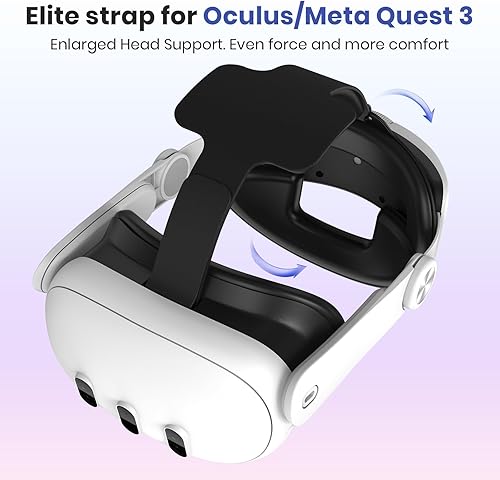 NEWENMO Cinghia per la testa per Meta Quest 3, cinghia regolabile per Oculus Quest 3, ricambio per cinghia Elite, cinghia per la testa riduce la pressione sulla testa e migliora - Fashionser