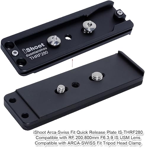 Piastra a sgancio rapido per fotocamera Arca Fit in metallo compatibile con Canon RF 200-800 mm F6.3-9 IS USM Staffa di supporto per treppiede ad anello per obiettivo, utilizzata per morsetto per - Fashionser