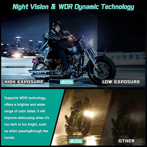 Geloo Wireless Carplay Dash Cam per Moto con 5' LCD Display, GPS Moto Navigatore con Dashcam Fotocamera Impermeabile IP67,2K+1080P Telecamera, Registrazione in loop,WIFI - Fashionser