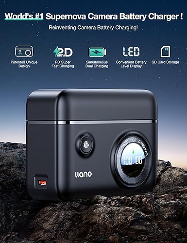DMW-BLK22 Carica batteria rapido da 18 W con 2 USB-C per Panasonic Lumix S5 II S9 GH6 S5IIX GH5 II S5M2 S5M2X GH5M2 DC-S9 DC-G9 IIDC-S5 DC-S5 II batteria con Smart Display Caricabatterie - Fashionser