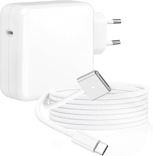 Caricatore Mac Book Air/Pro, 70W M3 Caricabatterie Mac Book con Cavo Intrecciato USB-C su Mag 3 da 2M, per MacBook Air 13, 15 Pollici (2022~2024), MacBook Pro 14, 16 Pollici (2021~2024), M4/M3/M2 - Fashionser