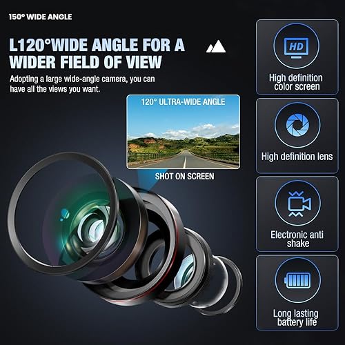 NAVESO Action Cam, Mini Action camera 1080p con Memory Card da 32GB, Action Cam Moto, Telecamere Nascoste da Esterno Body Cam e Accessori (Nero) - Fashionser