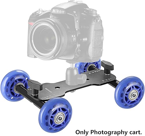 Neewer Carrello Dolly Design Skater Stabilizzatore a Rotelle Scorrevole con Filettature 1/4” e 3/8”, Capacità Carico 30KG per Speedlite Reflex Digitali Videocamere (Blu) - Fashionser