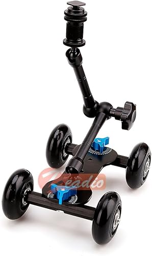 Carrello pattinatore con tavola, portatile + braccio magico, 11 pollici, Nero - Fashionser