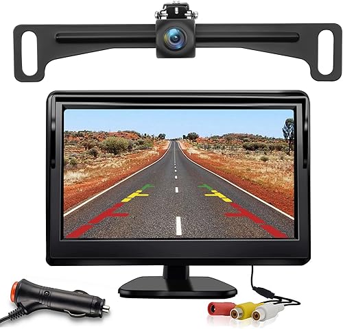 Kairiyard 4.3' HD LCD Monitor Auto Con Telecamera di Retromarcia Impermeabile per Visione Notturna - Kit per Autobus/Camion/Furgone/Camper - Fashionser