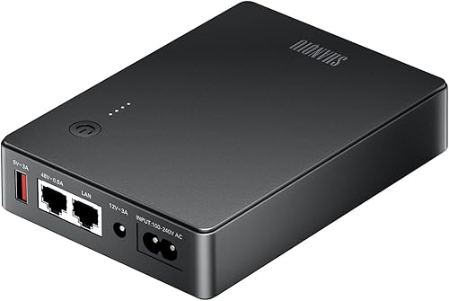Shanqiu Mini UPS Gruppo di Continuità con POE Gigabit per Router, Modem, Telecamera, Ingresso AC Uscita 5V USB 12V DC 48V POE - Fashionser