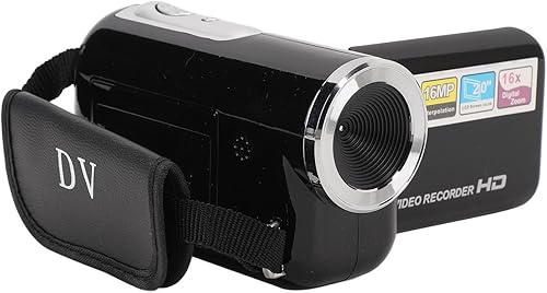 Videocamera, Registratore per Full HD 1080P 16MP, Schermo LCD da 2,0 Pollici, Anti-vibrazione, Videocamera con Zoom Digitale 16X per Viaggi - Fashionser
