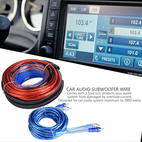 Set di Cavi per Amplificatori per Auto, 4GA 2800W Kit Completo Audio Auto Audio Subwoofer Amplificatore Speaker Installazione Cavo Kit Fusibile Suit - Fashionser