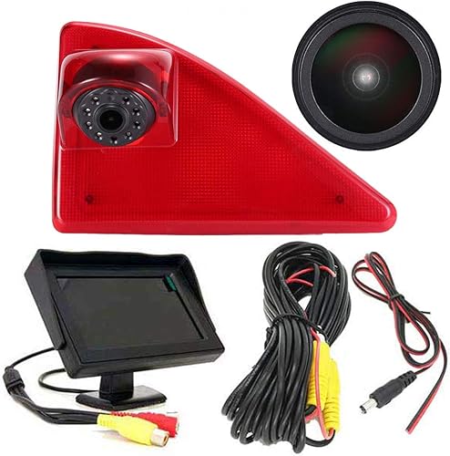 Telecamera Auto Posteriore con Luce Del Freno, Visione Notturna IR HD Impermeabile Telecamera Retromarcia per Opel Vauxhall Movano ab 2010/Renault Master ab 2010/Nissan NV400 ab 2010 Transporter Van - Fashionser