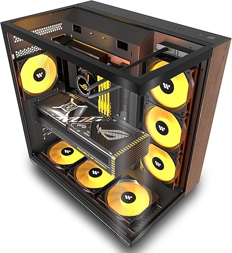 ANSAITE Case PC - preinstallati 6 ventole ARGB, ATX Mid Tower Gaming Case, con doppio vetro temperato a tutta altezza per computer - Fashionser