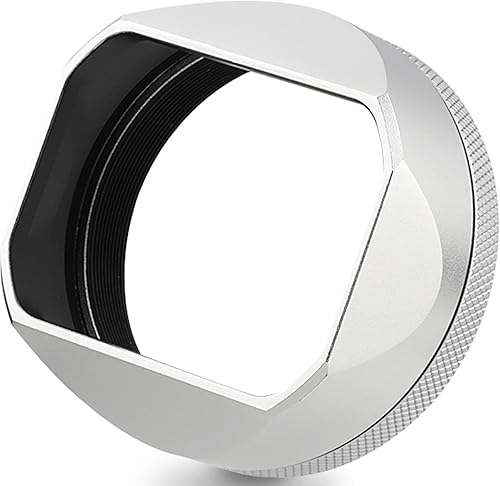 Paraluce quadrato in metallo x100vi Haoge LH-X54W per fotocamera Fujifilm Fuji X100VI argento con anello adattatore filtro UV da 49 mm - Fashionser