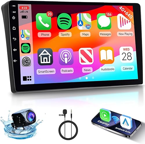 4GB+64GB Android Autoradio Per Fiat Ducato 3/ Peugeot Boxer 2/ Citroen Jumper 2 2006-2022 Carplay Android Auto, Hodozzy 9 Pollici Touch Screen Auto Stereo 2 Din GPS WiFi, Bluetooth, FM/RDS+Retrocamera - Fashionser