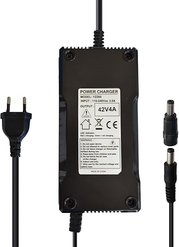 42 V, 4 A, adattatore per batteria agli ioni di litio da 36 V, con spina DC 5,5 x 2,5 mm/5,5 x 2,1 mm - Fashionser