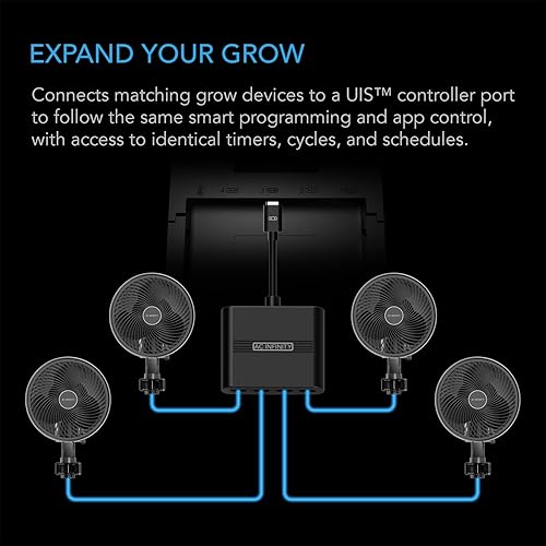 AC Infinity UIS Splitter Hub, 4-Port Adapter Dongle, Connector Cable Cord to Share UIS Programming for LED Grow Lights, EC Motor Fans, and Humidifiers - Fashionser