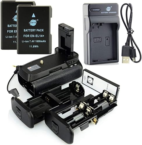 DSTE IR Remote MB-D31 Vertical Impugnatura Batteria + 2x EN-EL14 Batteria + USB Caricabatteria per Nikon D3100 D3200 D3300 D5300 - Fashionser