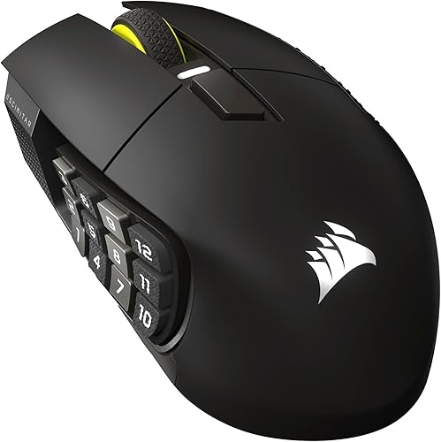 Corsair MMO SCIMITAR ELITE WIRELESS SE Mouse da Gioco – 33.000 DPI, 16 Pulsanti Programmabili, Key Slider™ Regolabile, Hyper-Polling 1K – PC, PS5, PS4, Xbox, Mac – Metallizzato - Fashionser