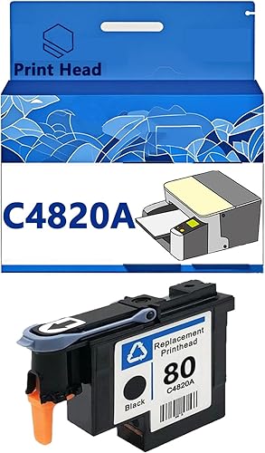 80 C4820A C4821A C4822A C4823A Kit di testine d' stampa, compatibile per HP 1000 1050c 1055, elevato volume di stampa, durata lunga 1*black - Fashionser
