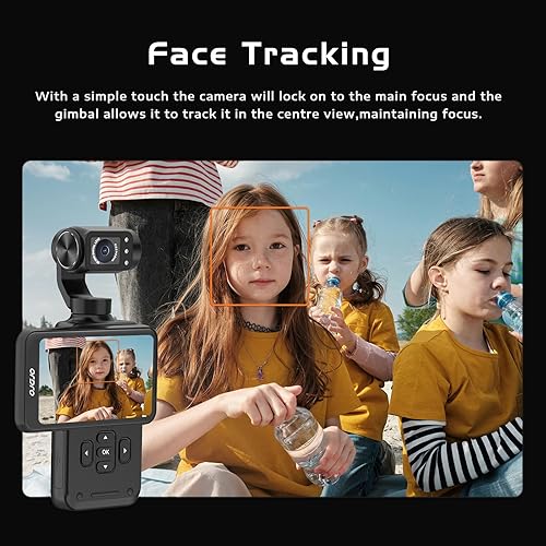 ORDRO Fotocamera Vlogging M5 5K con stabilizzatore a 3 assi a 120° Ultra Wide Angle IR Night Vision 3.5'' Rotatable IPS Screen, Small Vlog Camera with 64G Memory Card for Photography YouTube TikTok - Fashionser
