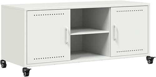 vidaXL Mobile TV Rosa 100,5x39x43,5 cm in Acciaio Laminato a Freddo, Mobile Porta TV, mobiletto HiFi, Mobile per dispositivi multimediali, Supporto TV - Fashionser