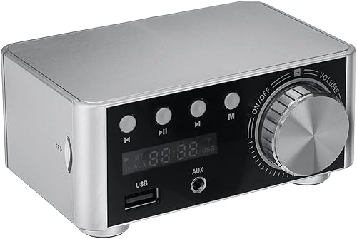 Amplificatore audio stereo, Mini Audio HiFi Bluetooth 5.0 Power Class D Amplificatore D TPA3116 Digital AMP 50W * 2 Home Audio Car Marine USB/AUX IN per sistema home theater con altoparlanti passivi - Fashionser