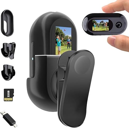 NAVESO Action Cam, Mini Action camera 1080p con Memory Card da 32GB, Action Cam Moto, Telecamere Nascoste da Esterno Body Cam e Accessori (Nero) - Fashionser