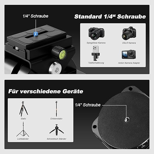 M4PRO Testa motorizzata per panoramica e inclinazione con telecomando e clip per cellulare per fotocamere DSLR, videocamere, smartphone e treppiedi - Fashionser
