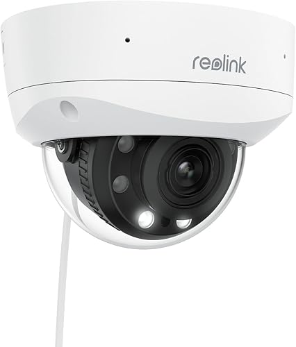 Reolink 4K PoE Telecamera Esterno, 5X Zoom Ottico, IK10 Antivandalo, Audio Bidirezionale, Faretti per Visione Notturna a Colori, Rilevamento di Persona/Veicolo/Animale, Time-Lapse, RLC-843A - Fashionser