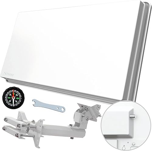 STRONG SLIMSAT SA61 Antenna Satellitare Digitale, Slim, Piatta, Per 1 Utente, Colore Bianco - Fashionser