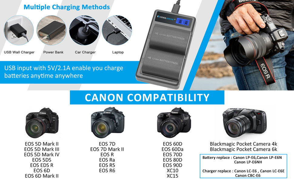 Compatibilità della batteria CANON LP-E6