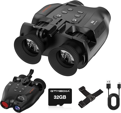 Occhiali per la visione notturna montati sulla testa, binocolo per la visione notturna a infrarossi a mani libere 984FT, occhiali per la visione notturna ricaricabili via USB con cinghia per la testa - Fashionser