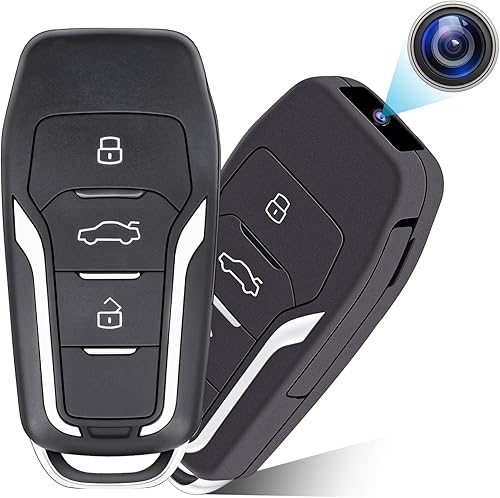 64GB Mini Telecamera Chiave Auto, HD 1080P Portatile Piccole Videocamere di Sorveglianza, Microcamera di Sicurezza con Rilevamento del Movimento per la Casa e l'ufficio - Fashionser