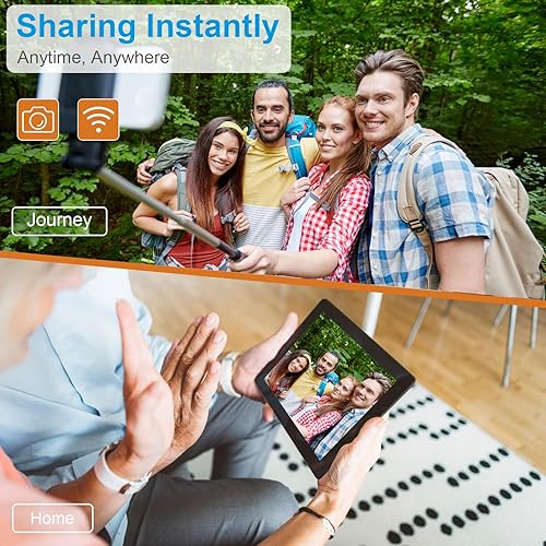 Cornice Digitale WIFI 10,1 Pollici, HD Cornice Foto Digitale con Telecomando, Smart Cornice Foto Digitale IPS Schermo Touch con 16GB di Memoria, Condivisione di Foto/Musica/Video, Calendario, Sveglia - Fashionser