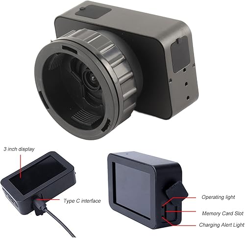 Fotocamera Oculare Telescopica 4K per Astronomia, Fotocamera Oculare Elettronica con Display a Colori da 3 Pollici per Osservazione Planetaria e Uccelli - Fashionser