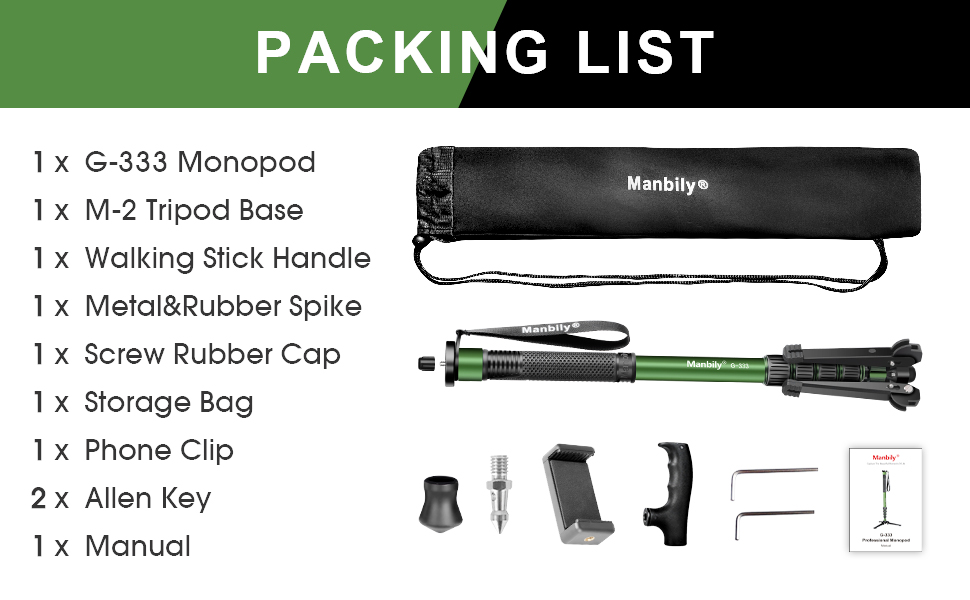 Fotocamera Monopiedi per Fotocamere Viaggio monopiede Walking Stick selfie stick dslr treppiede stand trekking