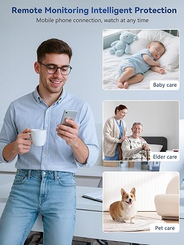 Telecamera Spia Mini Telecamera Nascosta, 1080P HD Wireless WiFi Telecamera di Sicurezza per Interni con Visione Notturna Automatica, Rilevamento del Movimento, Controllo Tramite App Per Casa/Auto - Fashionser